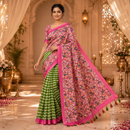 Rangriti – Soft Linen Cotton Printed Saree