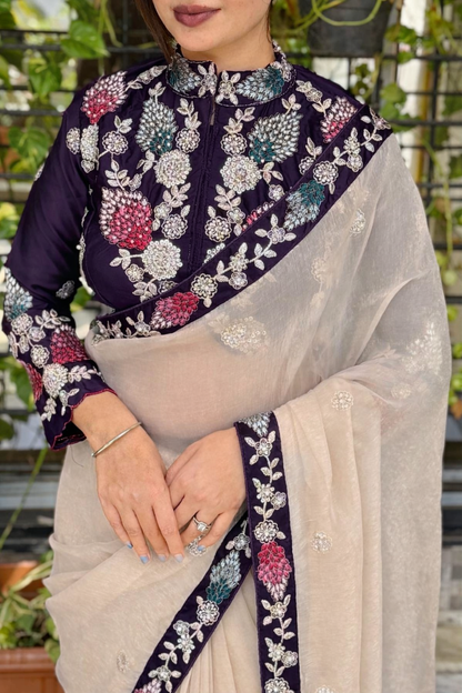 Nivea Designer Embroidery Saree