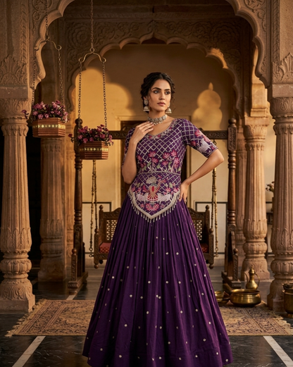 Royal Vichitra Silk Wedding Wear Lehenga Choli With Heavy Embroidery Work