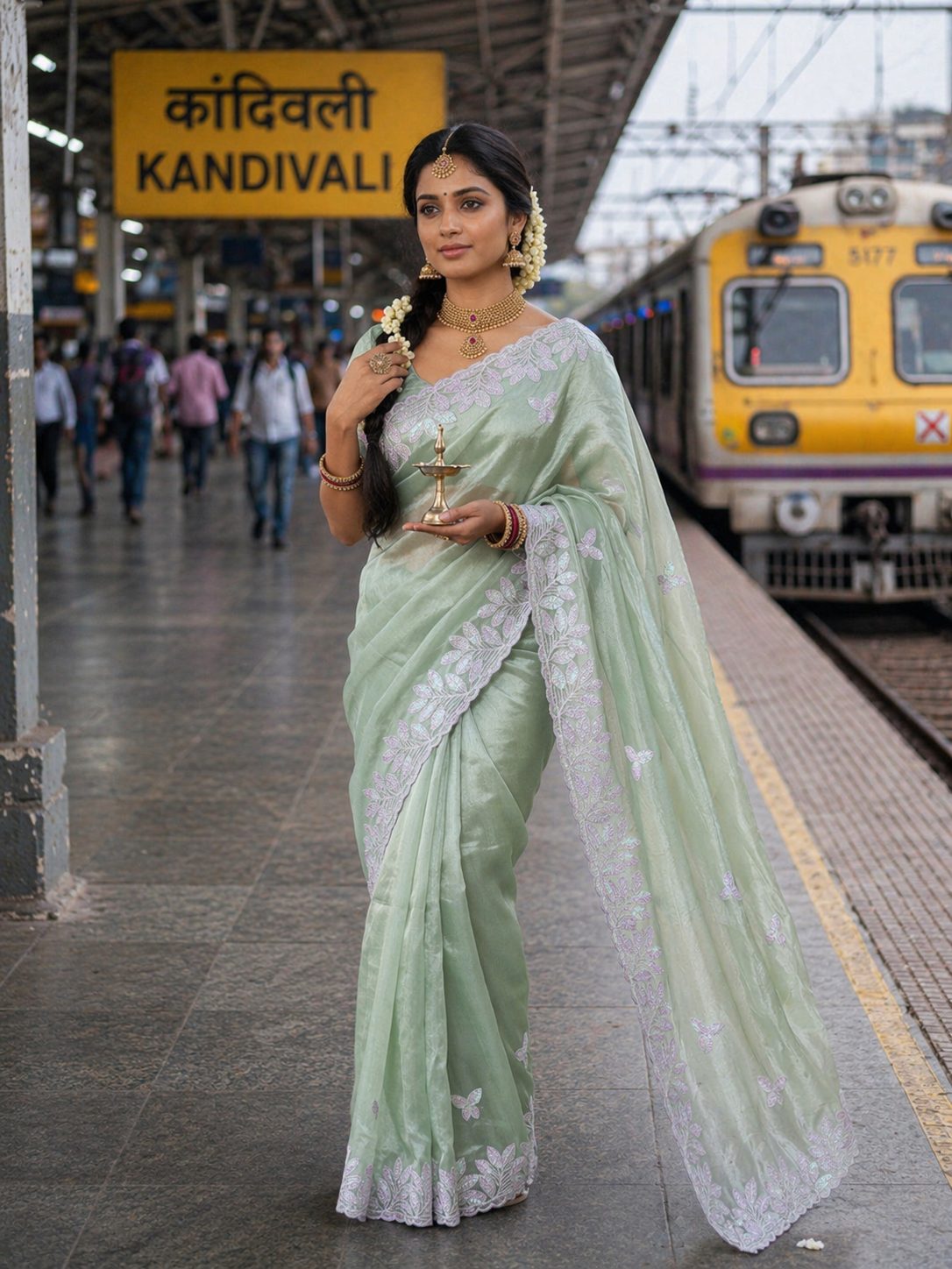 Titli Collection – Premium Chiffon Saree with Elegant Sequence Embroidery & Designer Border