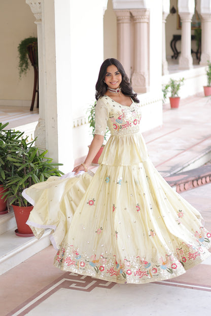 Premium Designer Sequins Embroidered Readymade Bridal Lehenga Choli Set