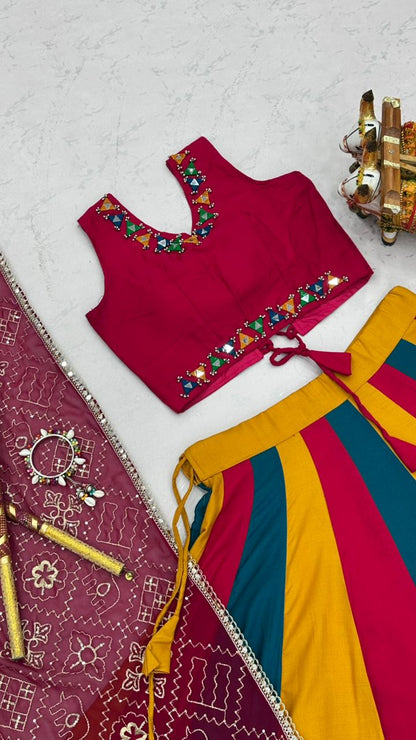 Navratri Special 6 Meter Lehenga Choli with Vintage Dupatta