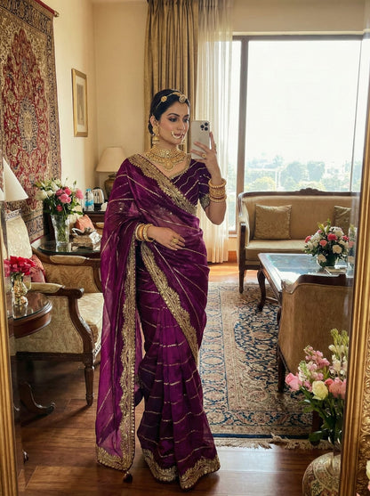 Zimmy Choo Silk Embroidery Saree