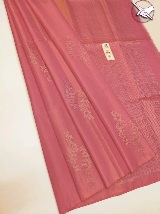 Dusty Pink Jacquard Saree