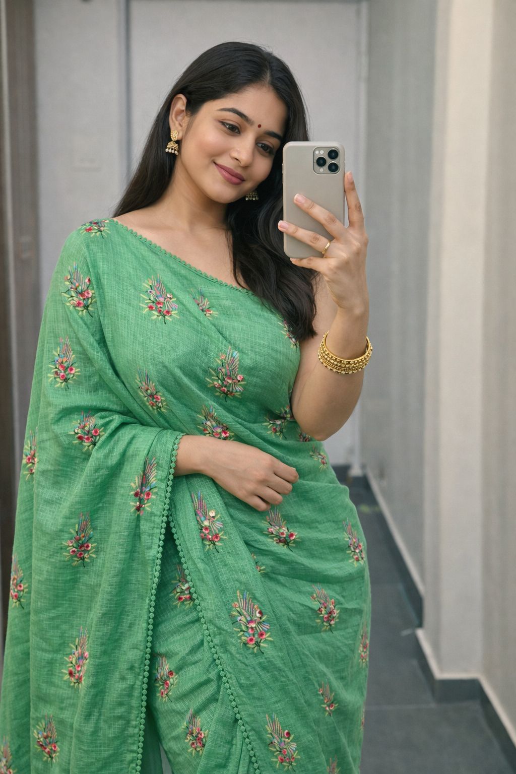 Soft Kota Doriya Embroidery Saree