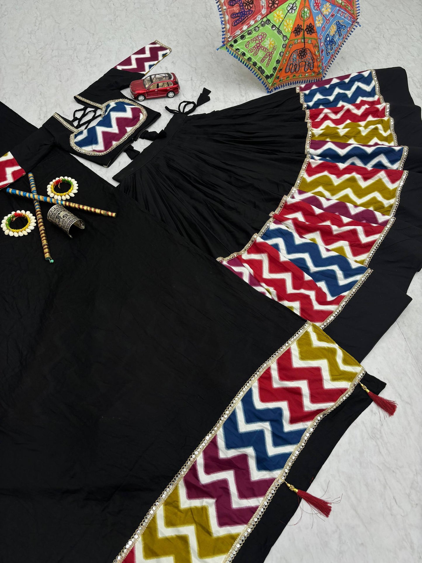 Women's Navratri Special Pure Cotton Lehenga Choli Set with Dupatta – 6 Meter Flair