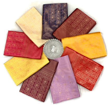 Royal Lavender Zari Work Silk Look Saree