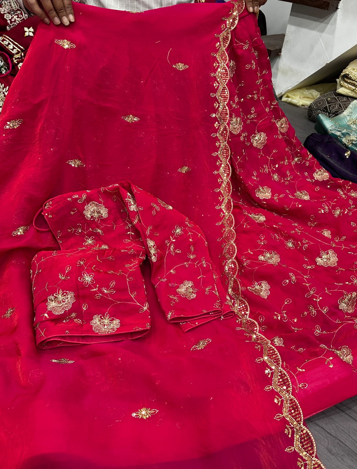 Heavy Fendy Silk Embroidered Lehenga Choli with Dupatta – Wedding & Festive Wear (XL–2XL)