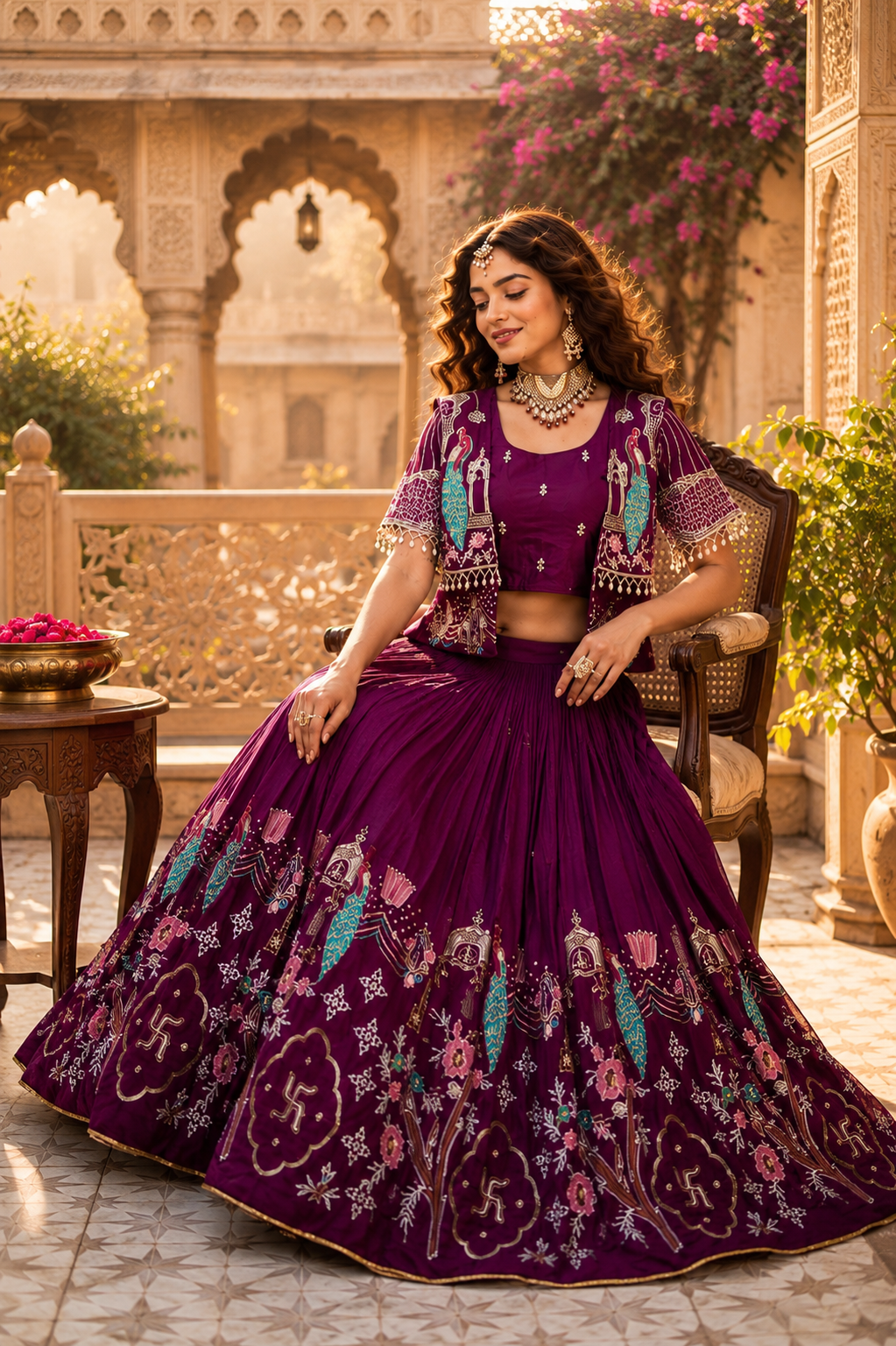Festival Special Lehenga Choli with Designer Koti & Heavy Embroidery Work