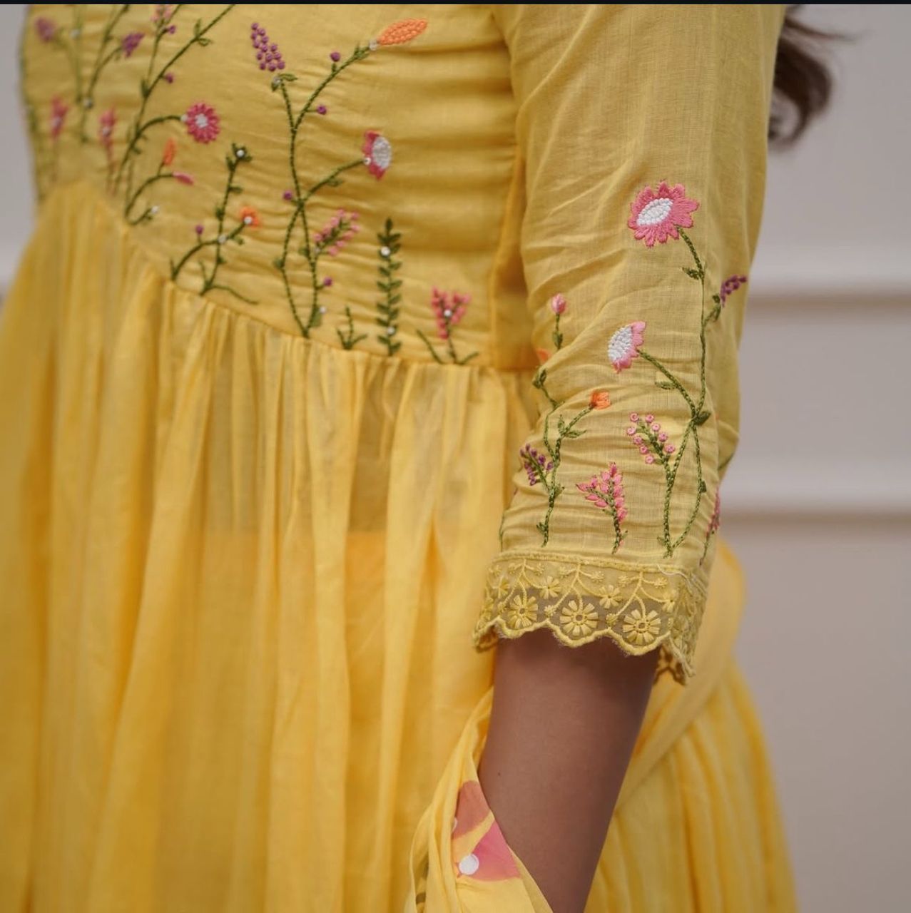 Cotton Kurti Pant Dupatta Set