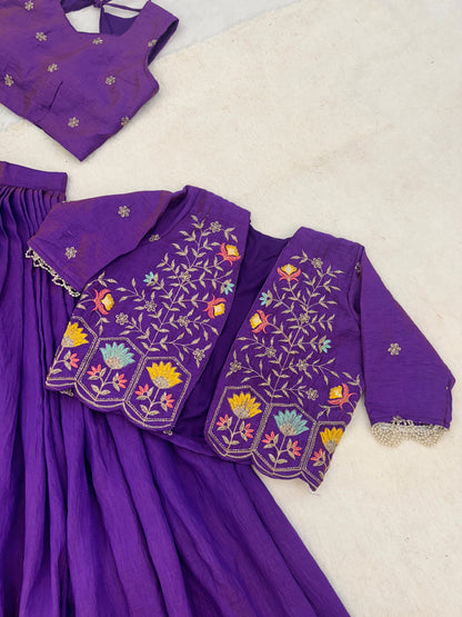 Premium Embroidered Koti Style Lehenga Set