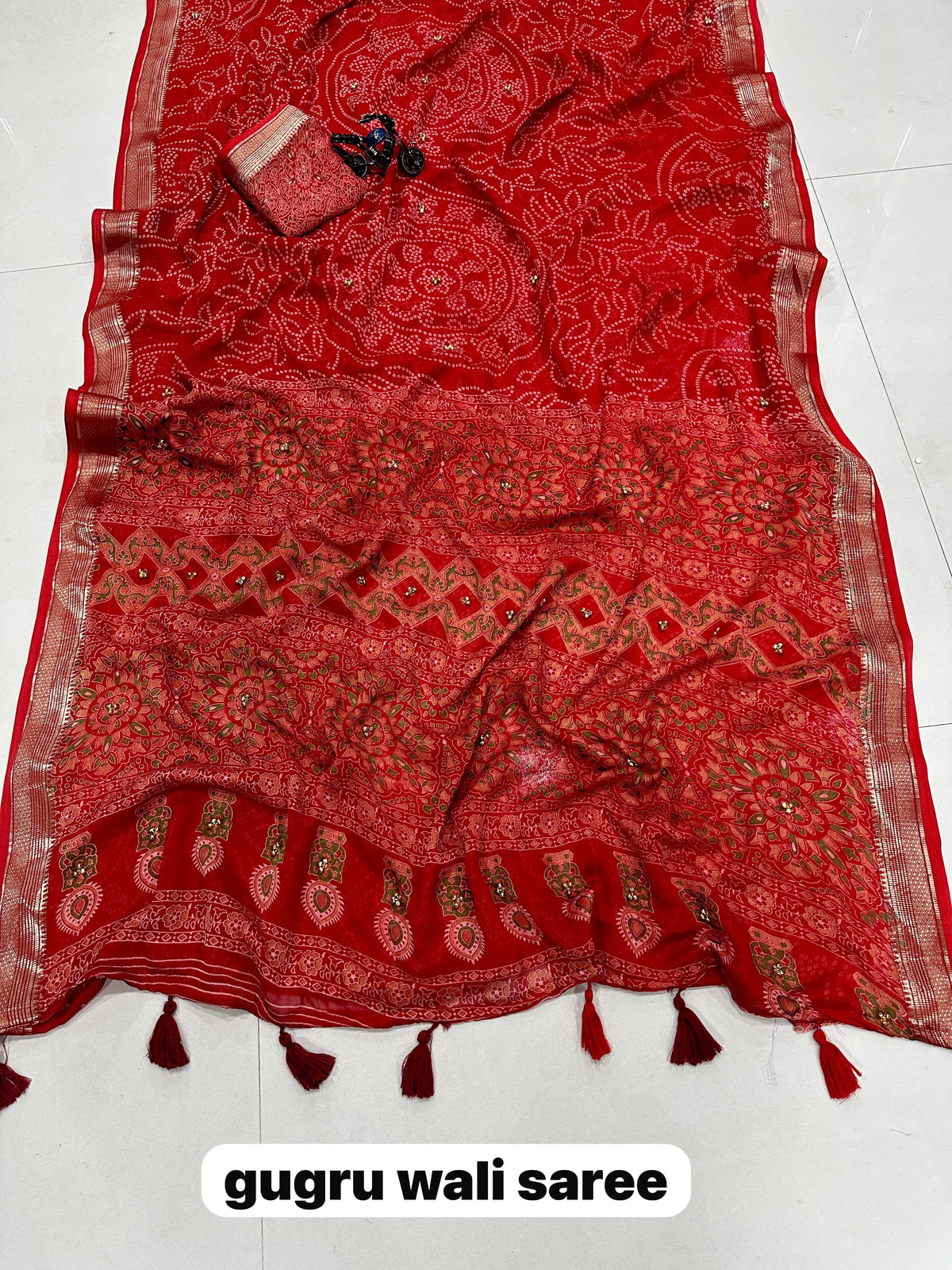 Premium Georgette Saree with Designer Print & Matching Blouse | Washable