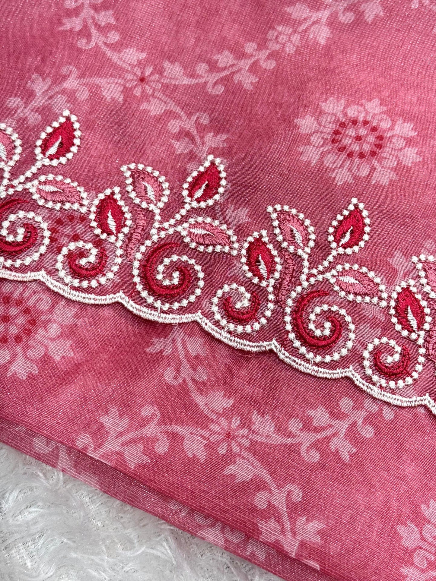 Barfi Cotton Satin Embroidered Saree with Designer Blouse