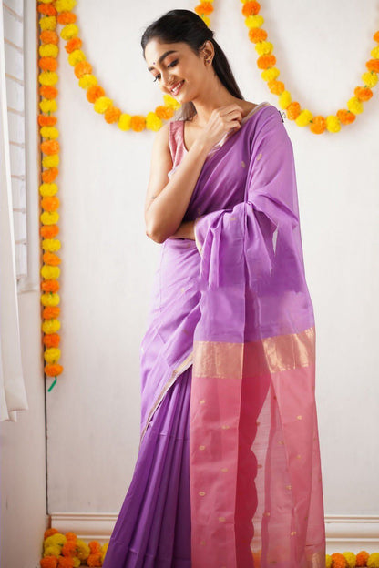 Lavender Pink Festive Saree