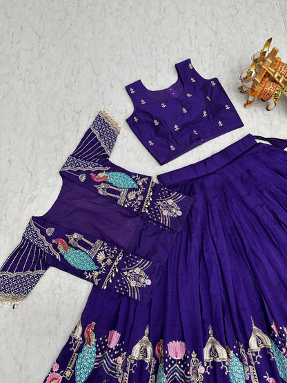 Festival Special Lehenga Choli with Designer Koti & Heavy Embroidery Work