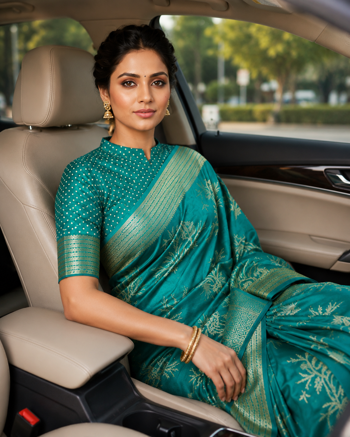 Graceful Floral Woven Saree