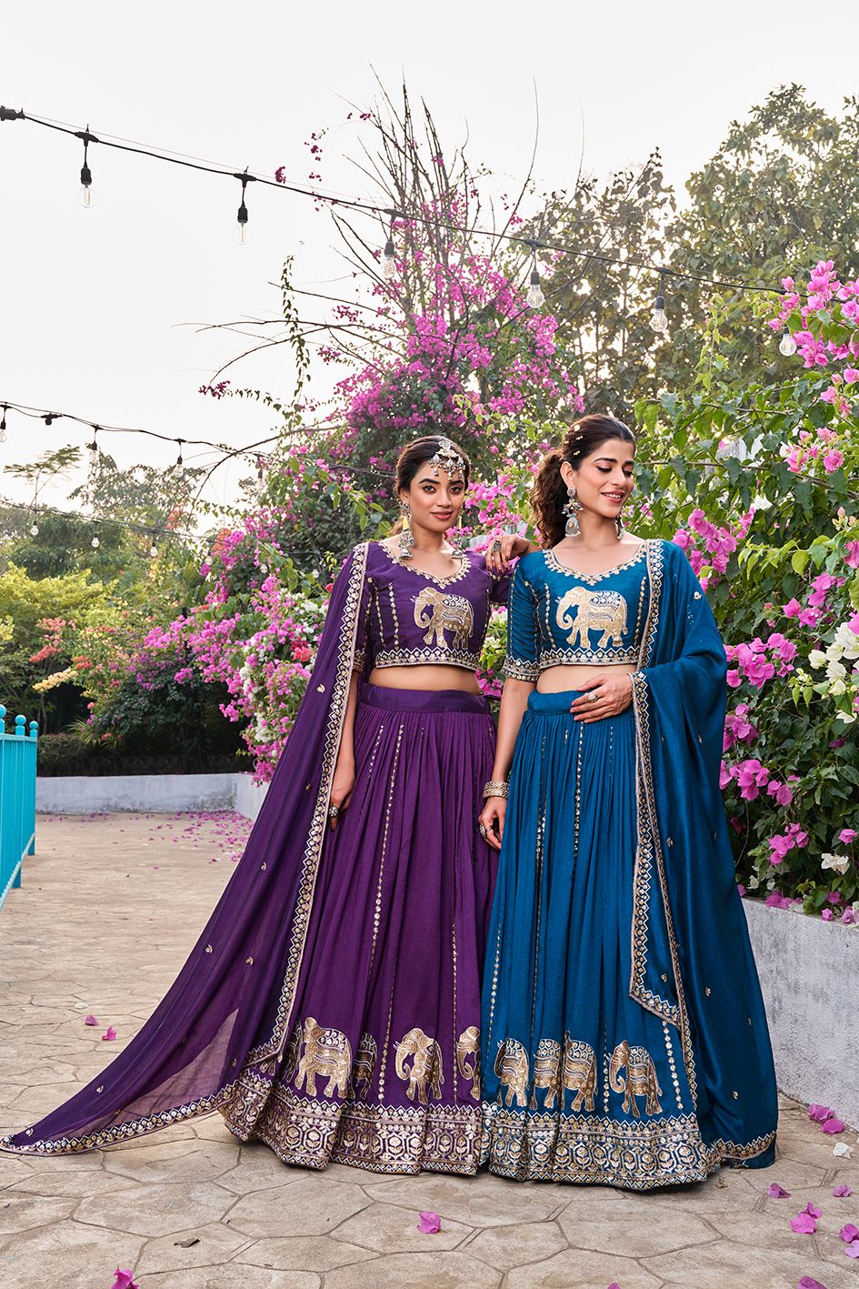 Wedding Collection Pure Vichitra Lehenga Choli with Heavy Embroidery Sequence Work & Dupatta