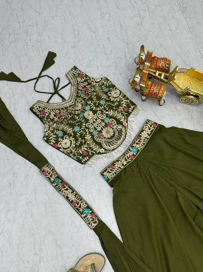 Designer Georgette Blouse Plazzo Set
