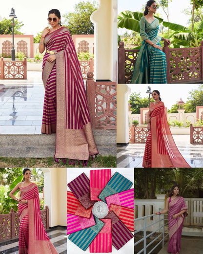🔹 Title
Wine Zari Work Festive Saree