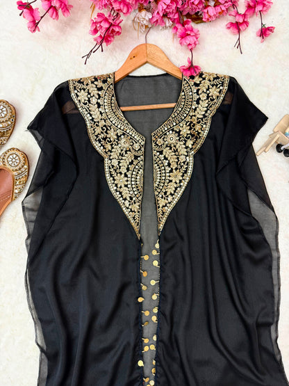 Star Georgette Indo Western Set | Sequins Zari Embroidered Jacket Pant Set