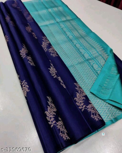 Navy Jacquard Saree