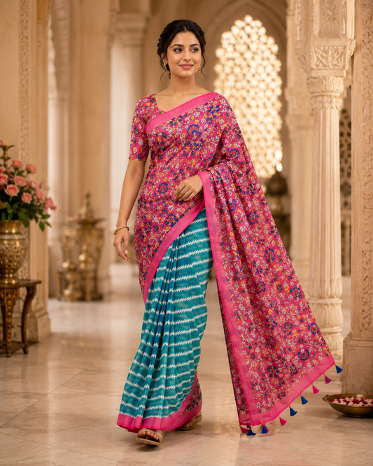 Rangriti – Soft Linen Cotton Printed Saree