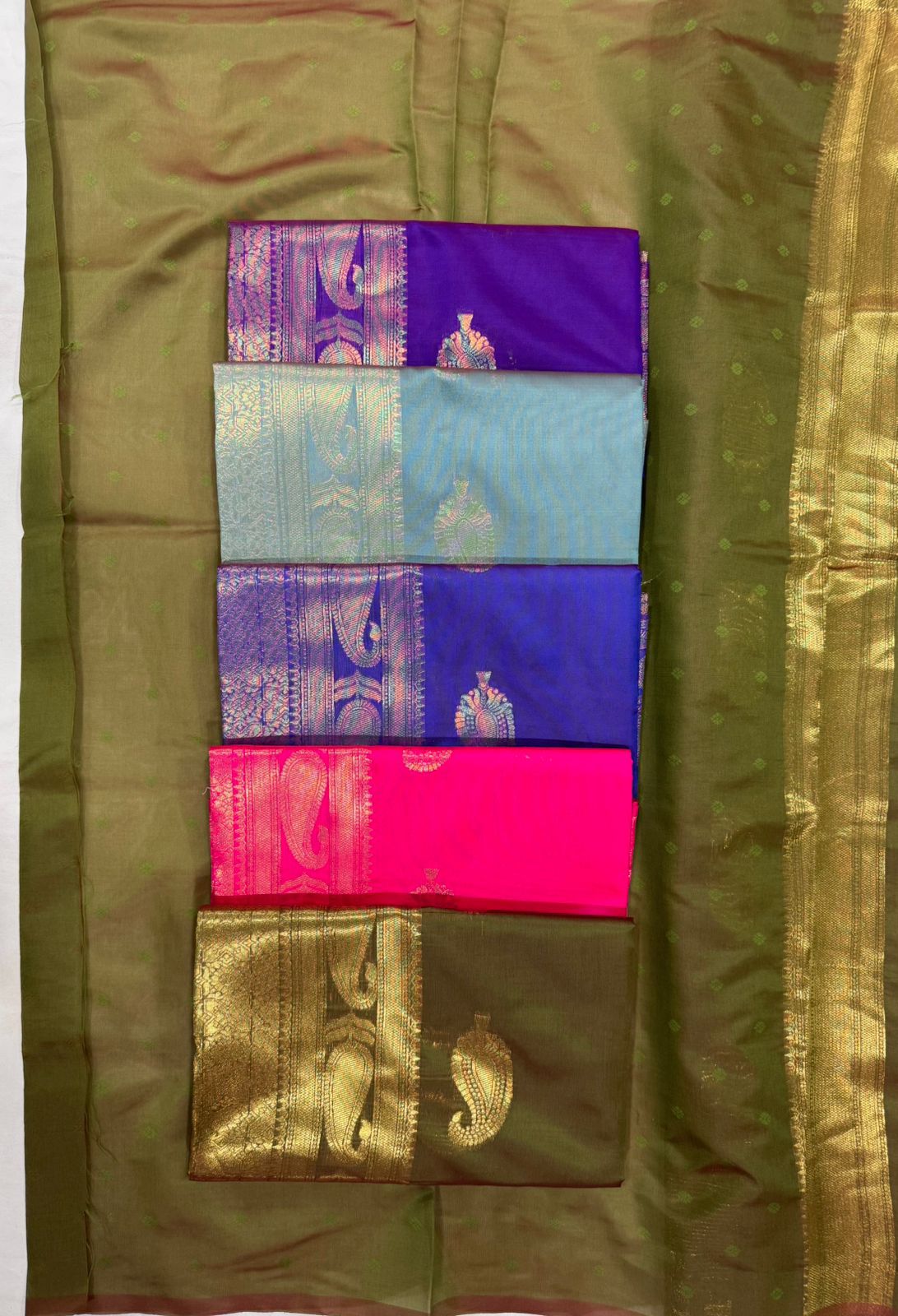 Pure Gold Zari Lichi Silk Saree