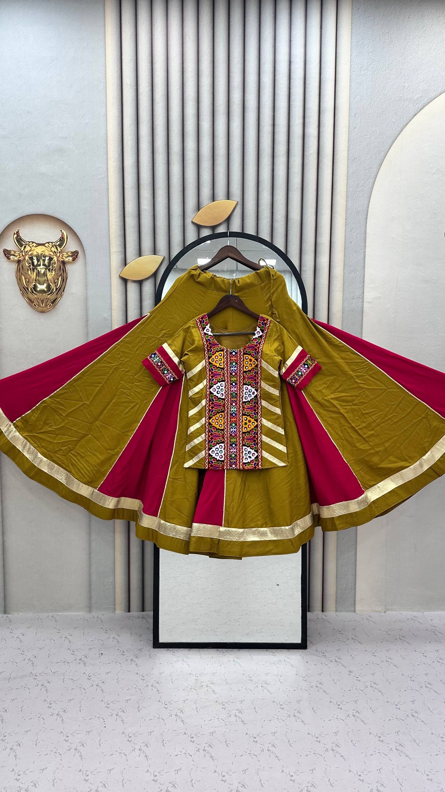 Navratri Special Pure Cotton Kediyu Lehenga Set | 6 Meter Flair | Garba & Dandiya Dress