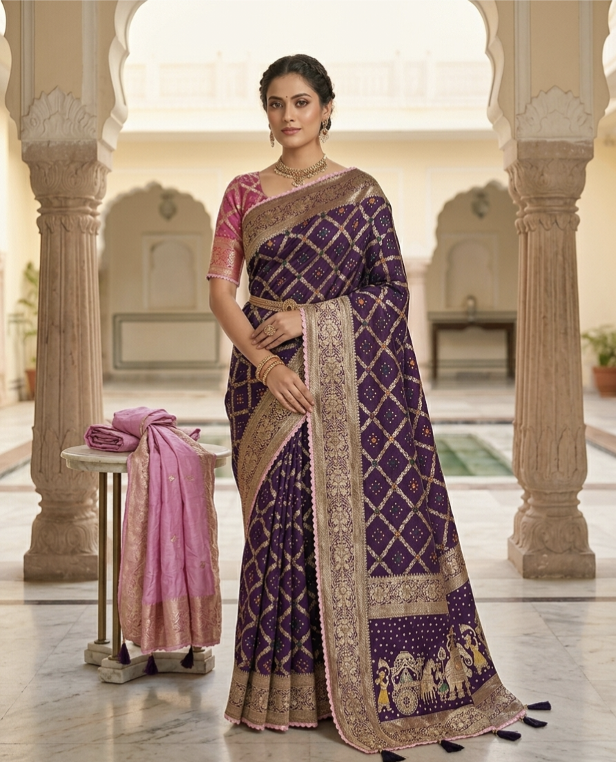 Royal Dolla Silk Saree with Meena & Zari Weaving – Traditional Wedding Collection