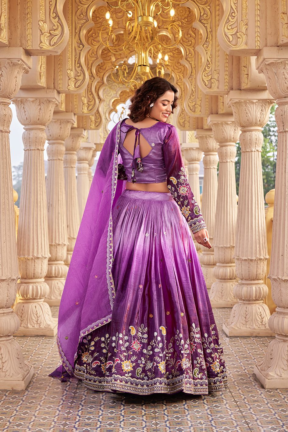 Gold Crush Embroidered Lehenga Choli Set