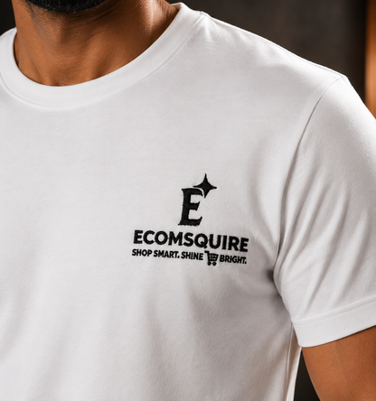 Ecomsquire Premium Cotton T-Shirt Combo Pack for Men (Black & White) | Round Neck Half Sleeve