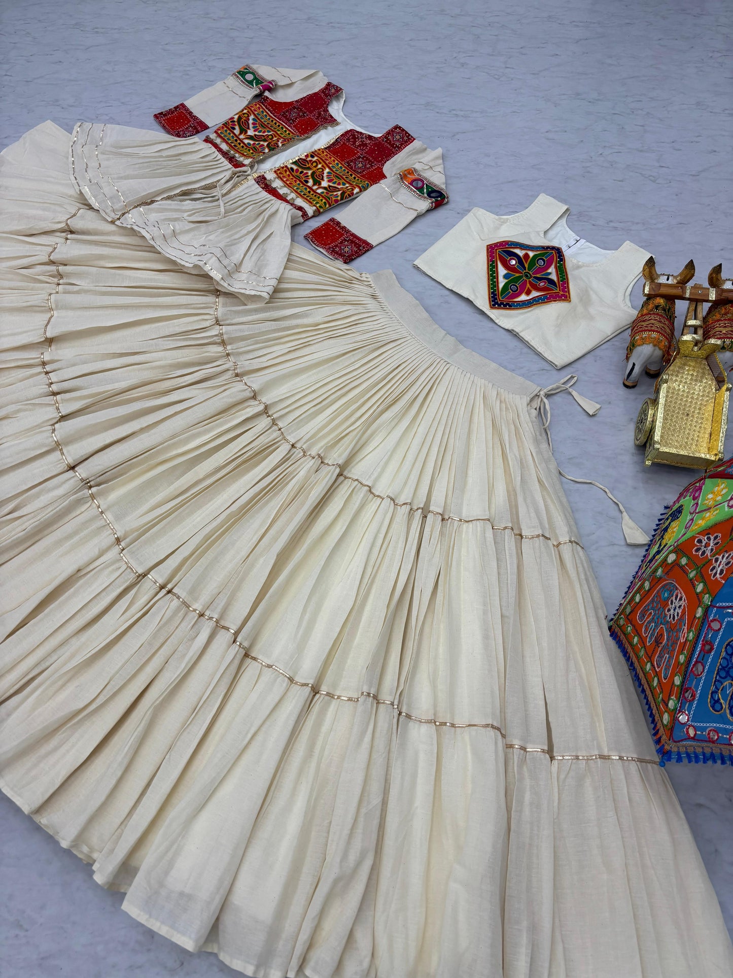 Navratri Special Gamathi Work Lehenga Choli – 9 Meter Flair