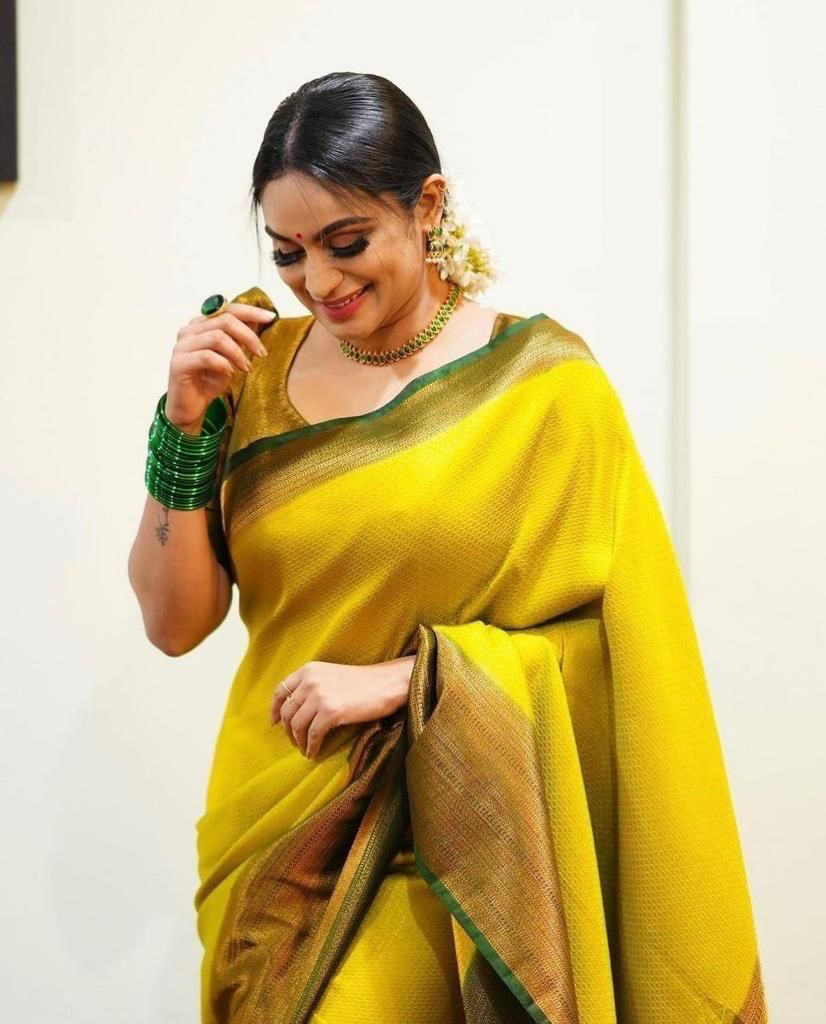 Yellow Silk Saree