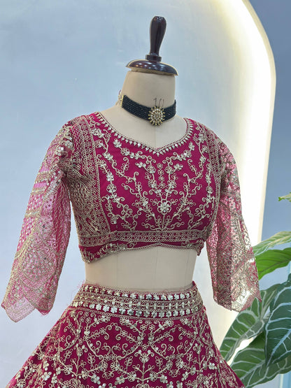 Premium Butterfly Net Designer Lehenga Choli with Heavy Embroidery (3 Colours)