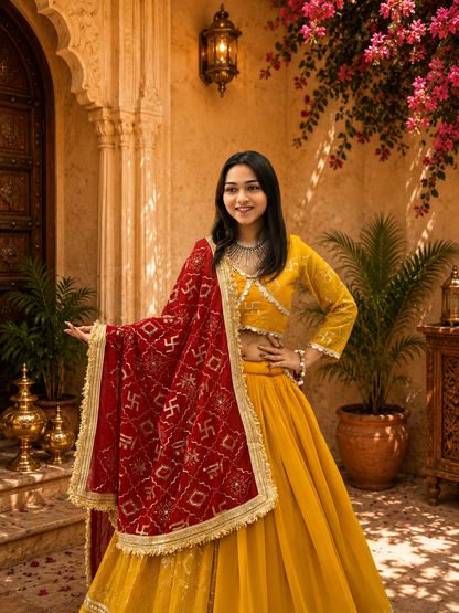 Navratri Special Heavy Embroidery Lehenga Choli Set