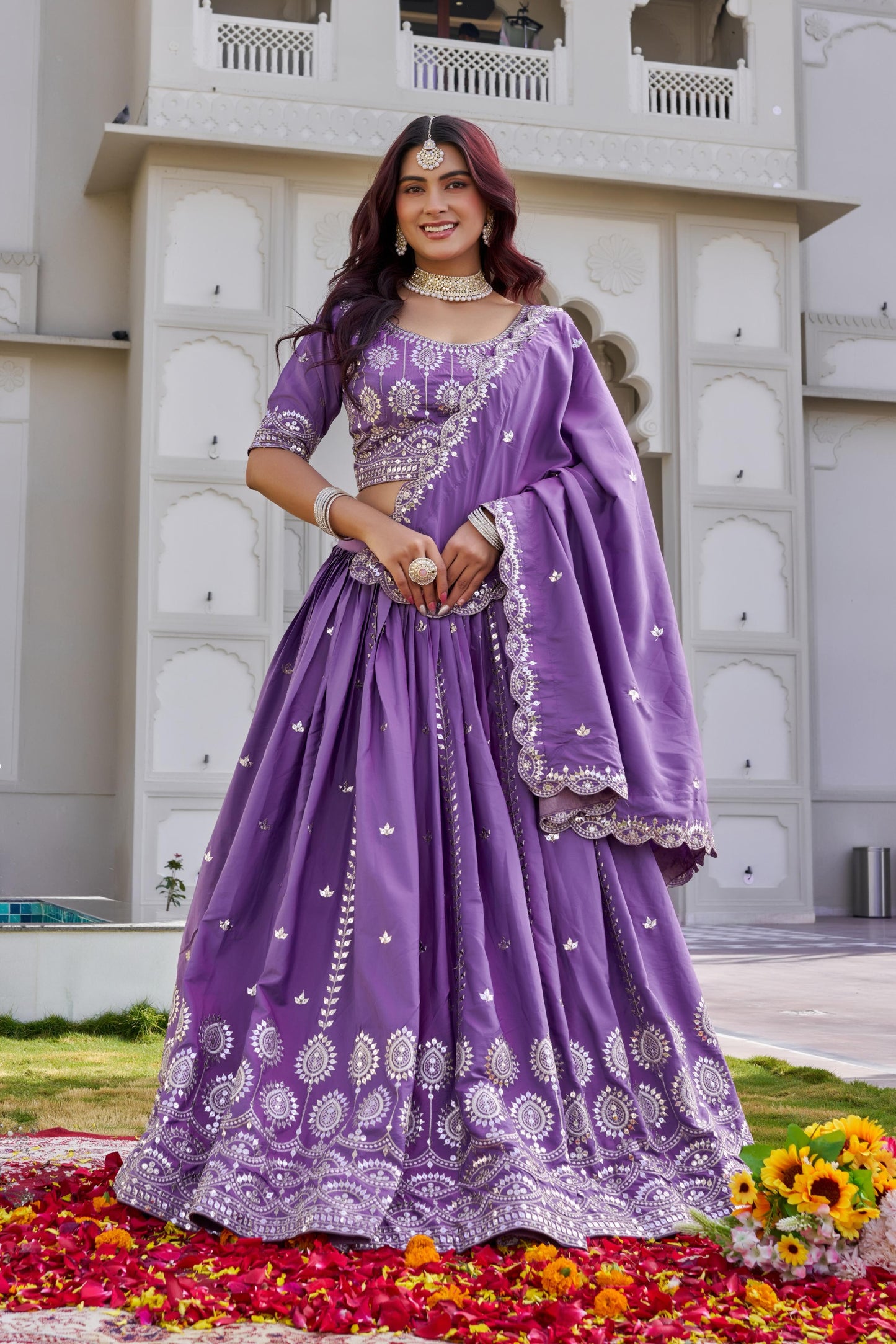 Festival Special Pure Crepe Silk Lehenga Choli With Heavy 7mm Embroidery Sequence Work