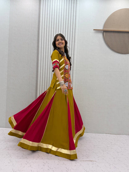 Navratri Special Pure Cotton Kediyu Lehenga Set | 6 Meter Flair | Garba & Dandiya Dress