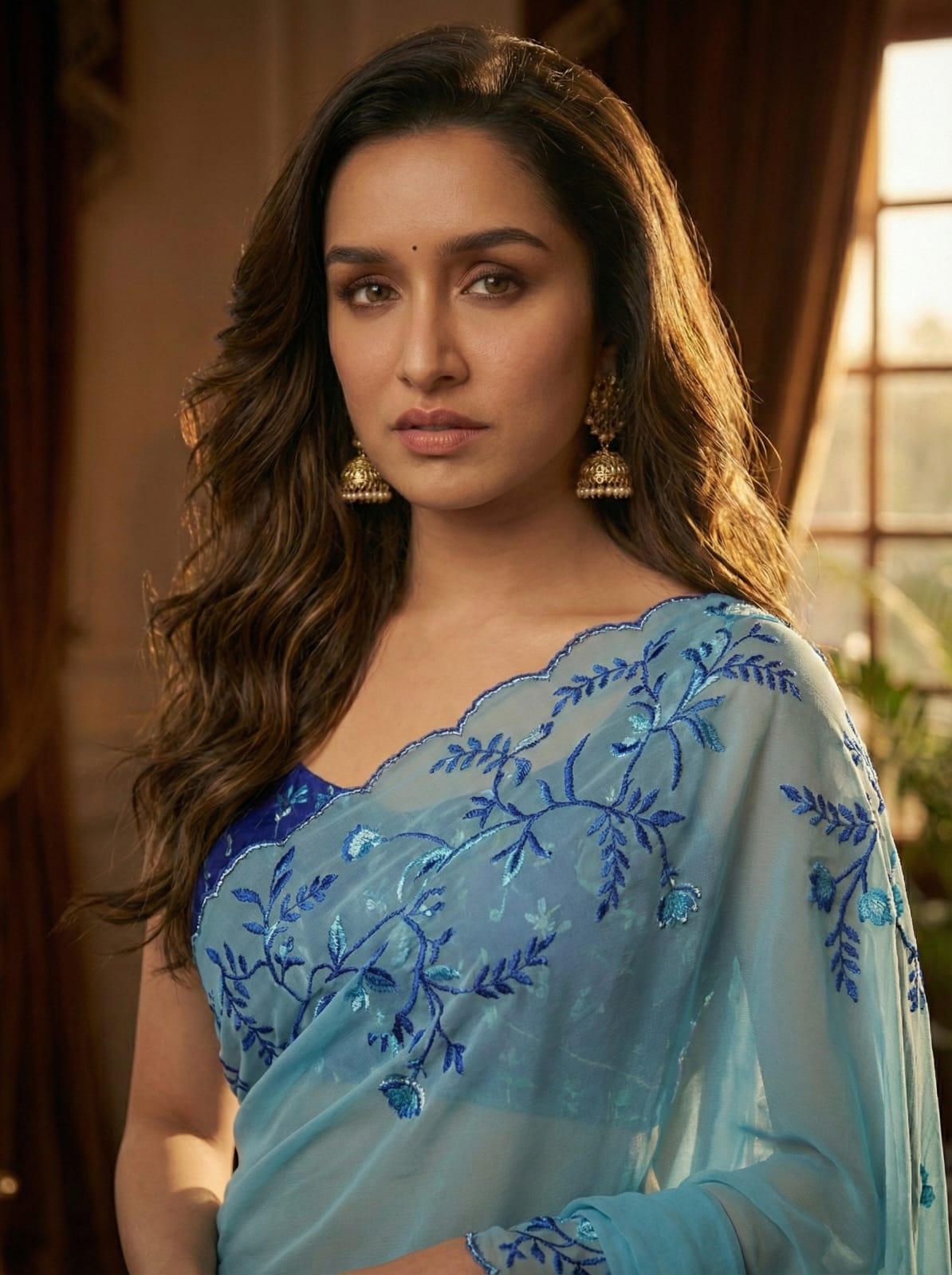Radhika Tebby Silk Embroidered Saree with Handwork Blouse