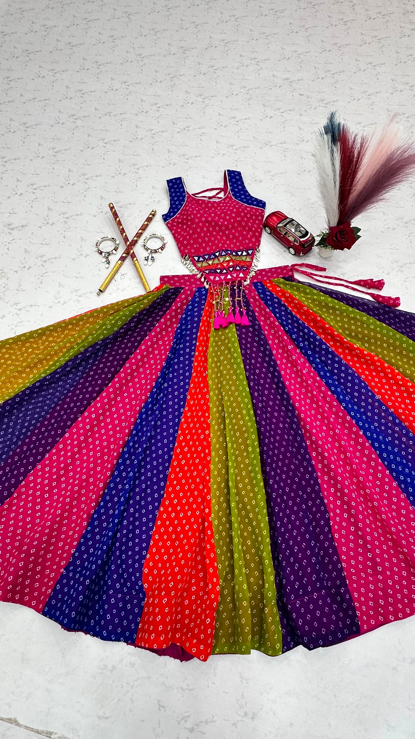 Navratri Special 6+ Meter Flair Georgette Lehenga Choli with Mirror Work | Women Festive Wear