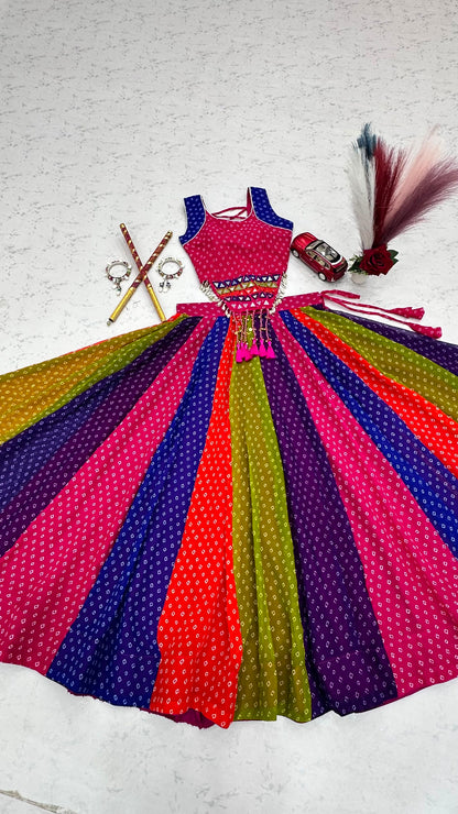 Navratri Special 6+ Meter Flair Georgette Lehenga Choli with Mirror Work | Women Festive Wear