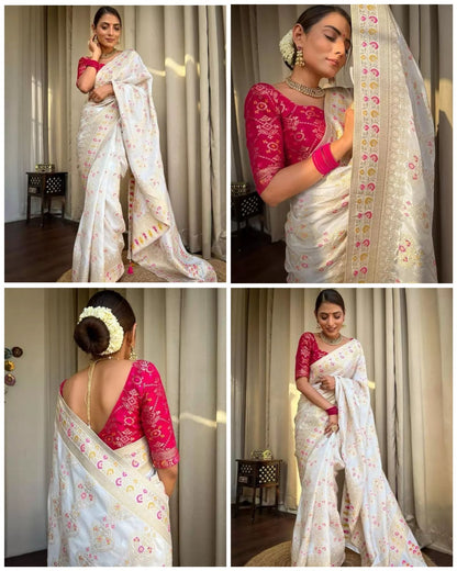 Off White Woven Saree