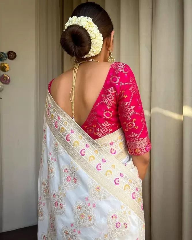 Off White Woven Saree