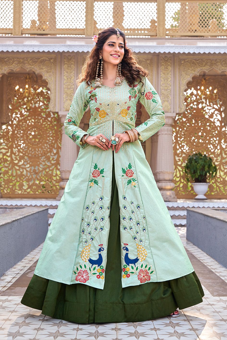 Peacock Embroidered Lehenga Choli