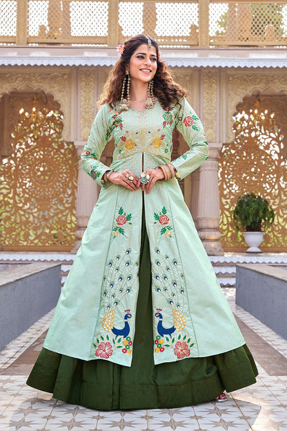 Peacock Embroidered Lehenga Choli