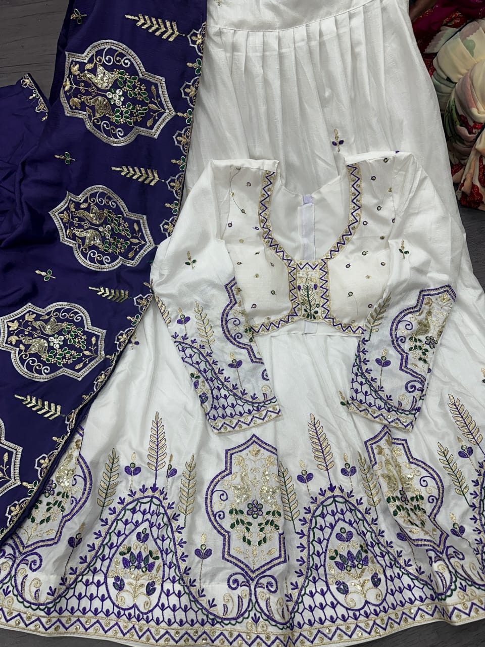 Vichitra Silk Embroidered Lehenga Choli