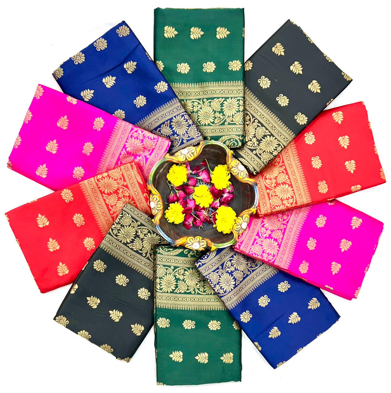 Navy Blue Zari Work Saree