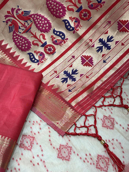 AARU Cotton Weaving Saree with Rich Pallu