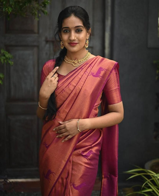 Wine Zari Silk Saree
