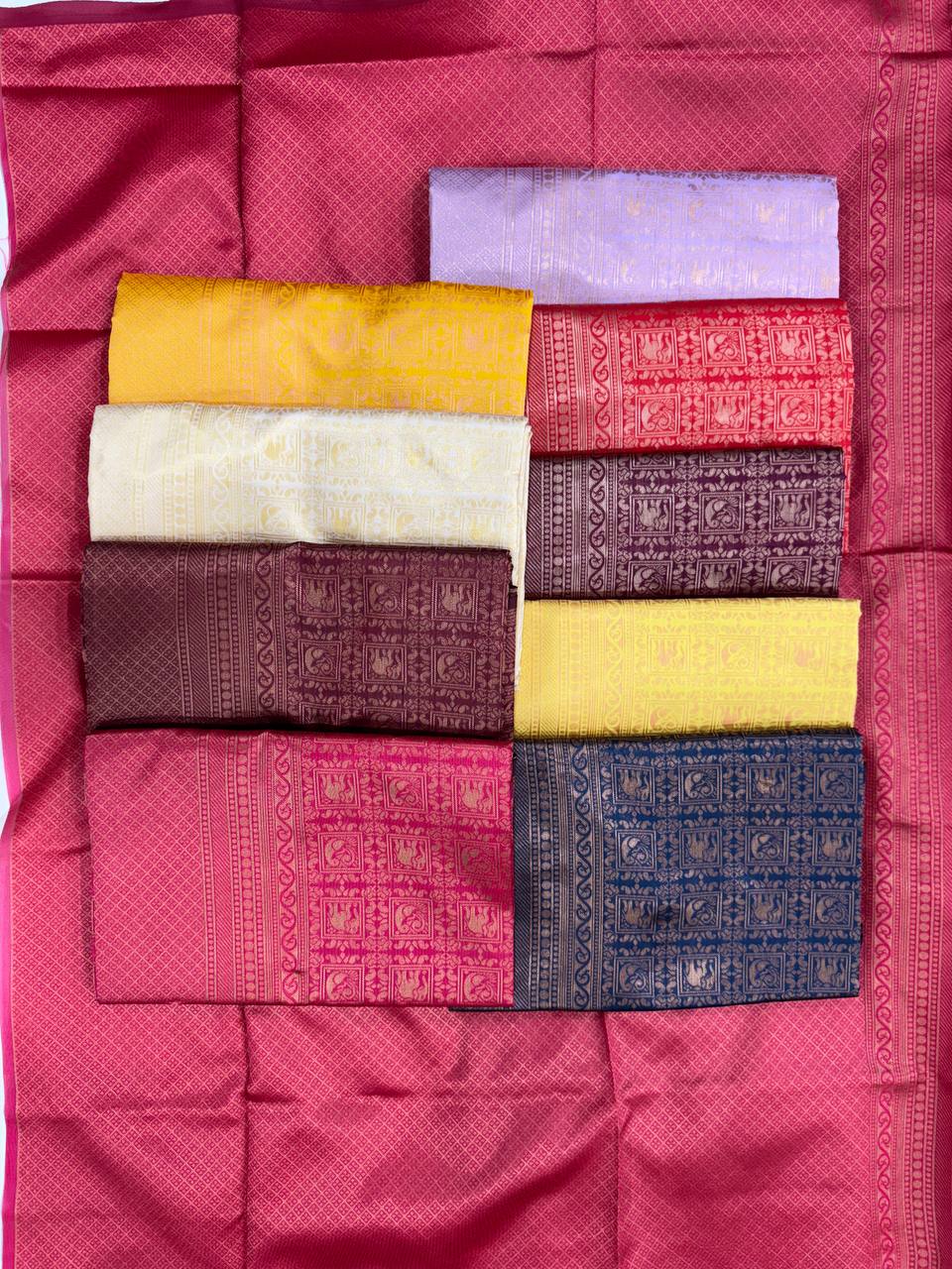 Mustard Yellow Zari Work Silk Look Saree