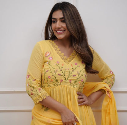 Cotton Kurti Pant Dupatta Set